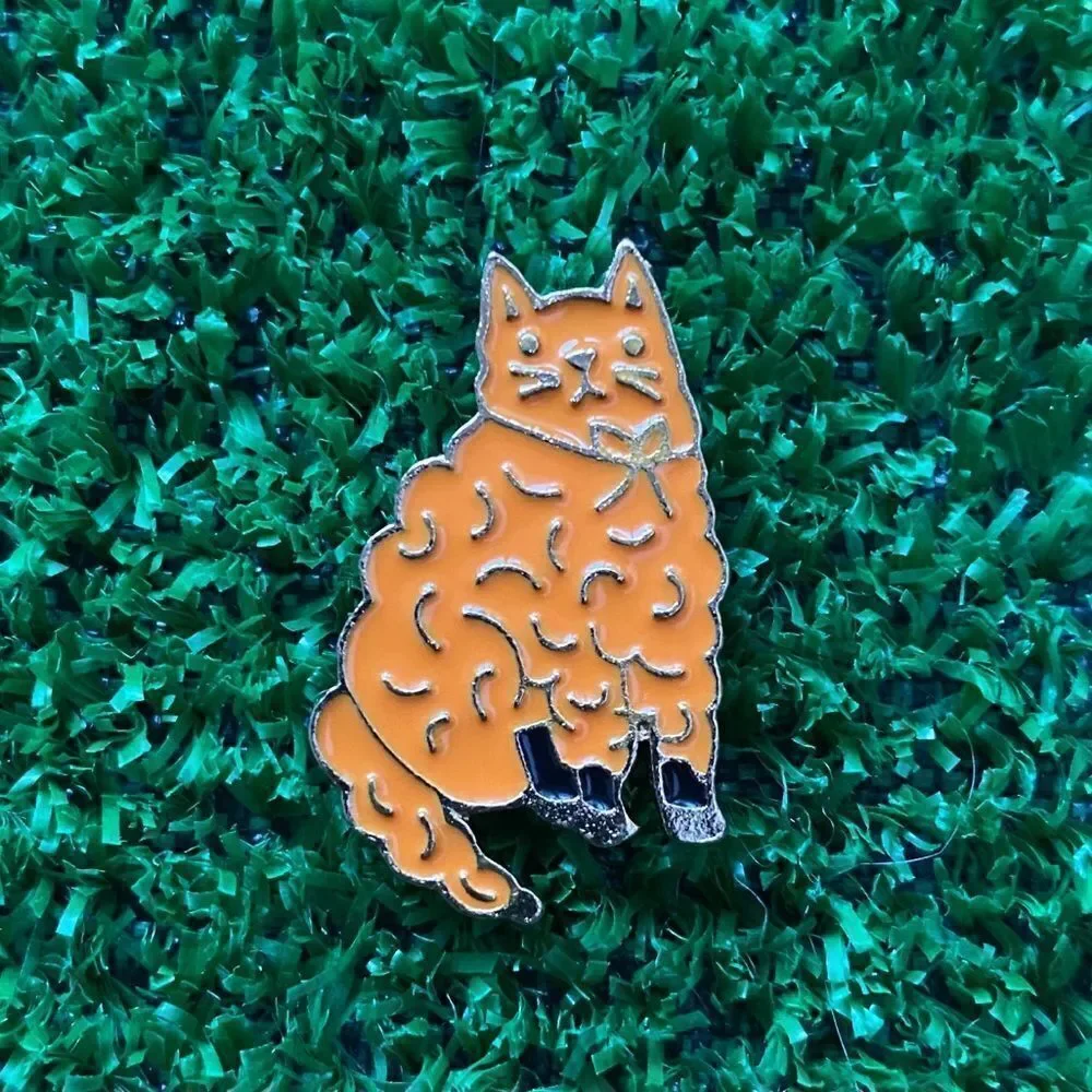 Ginger Cat Kitty Enamel Pin/ Brooch